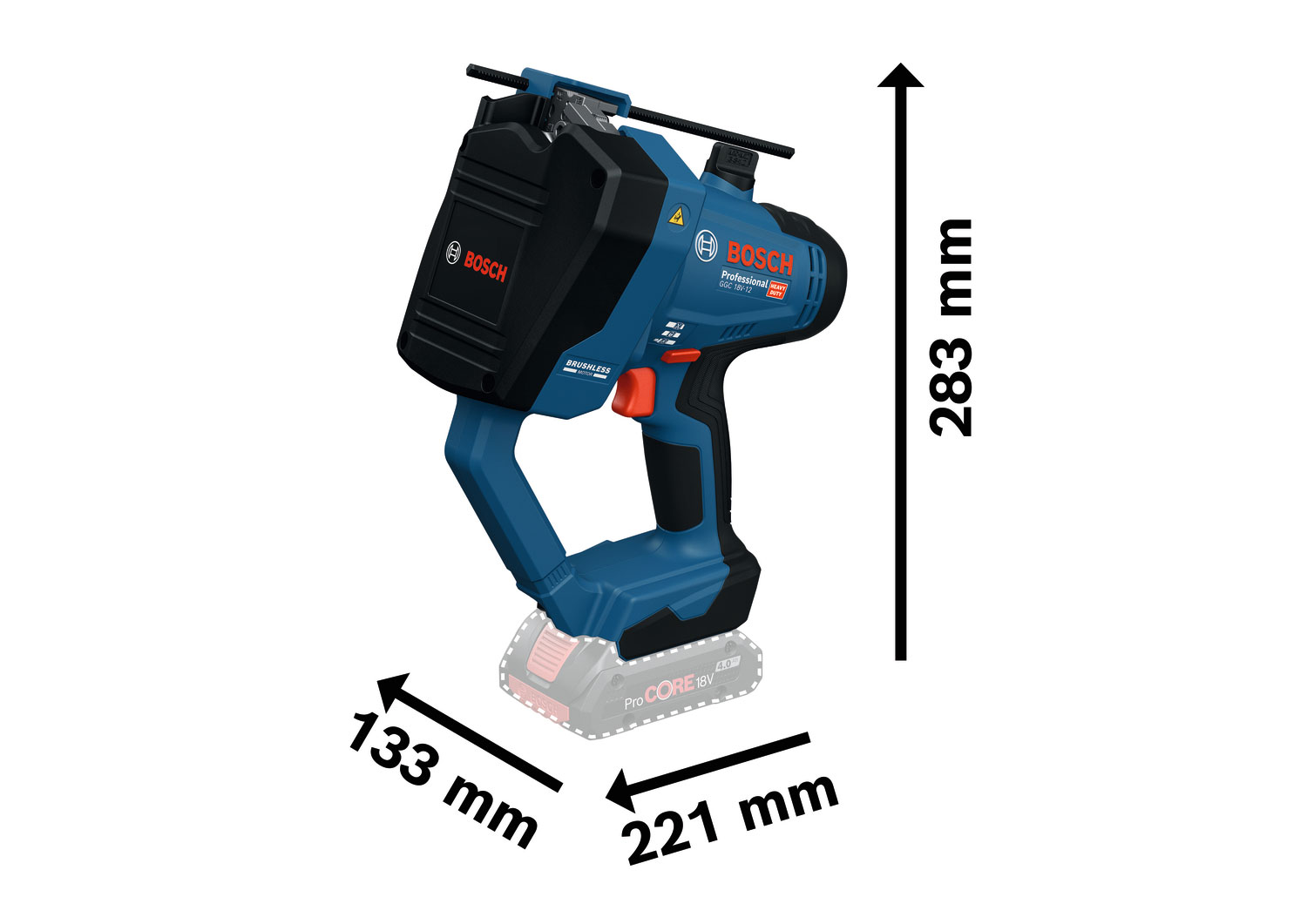 BOSCH aku rezač navojne šipke GGC 18V-12 18V bez baterije L-Boxx - Slika 2