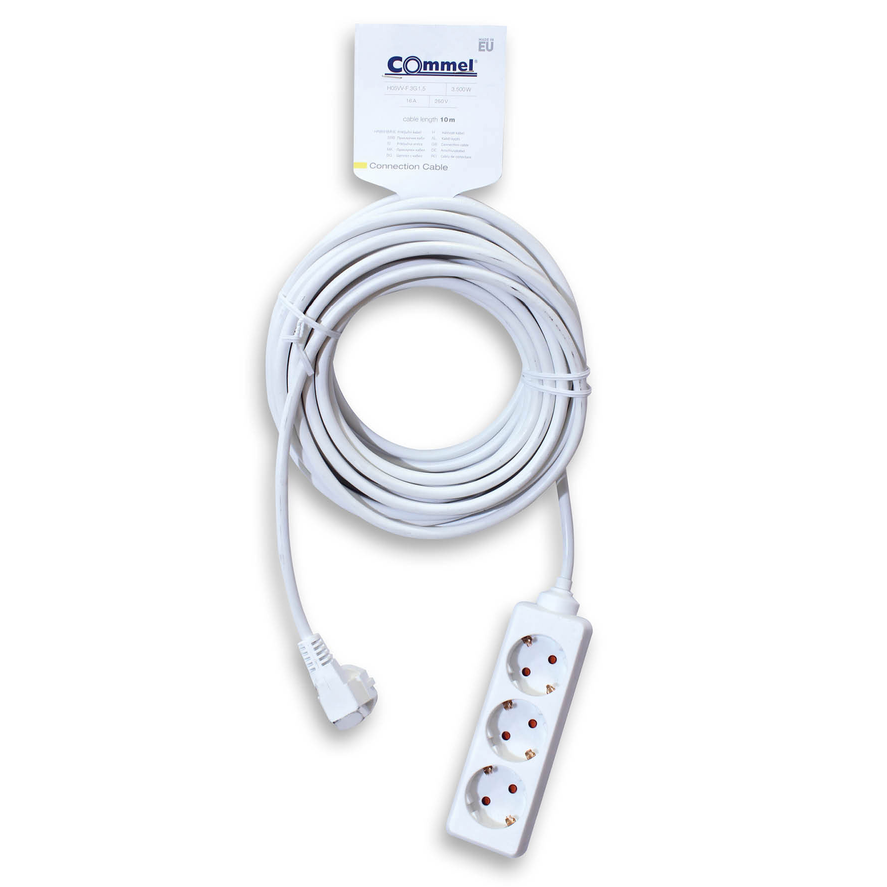 COMMEL produžni kabel 10m 3x utičnica 16A bijeli 0808X - Slika 2