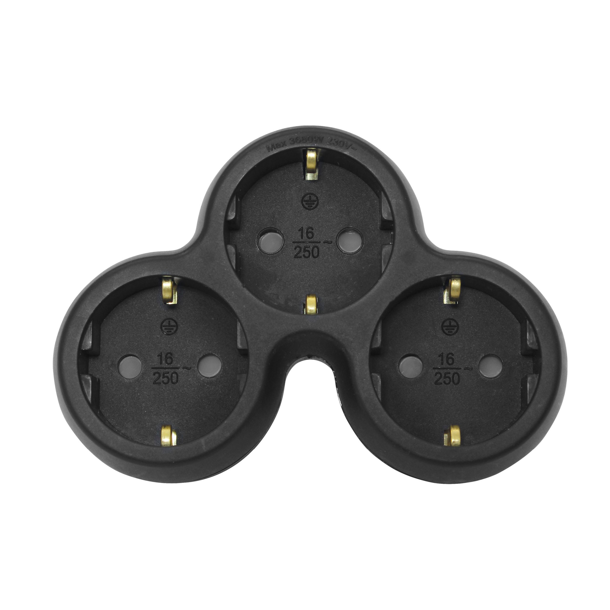 COMMEL razdjelnik 3x utičnica 16A crni 240-132 - Slika 2