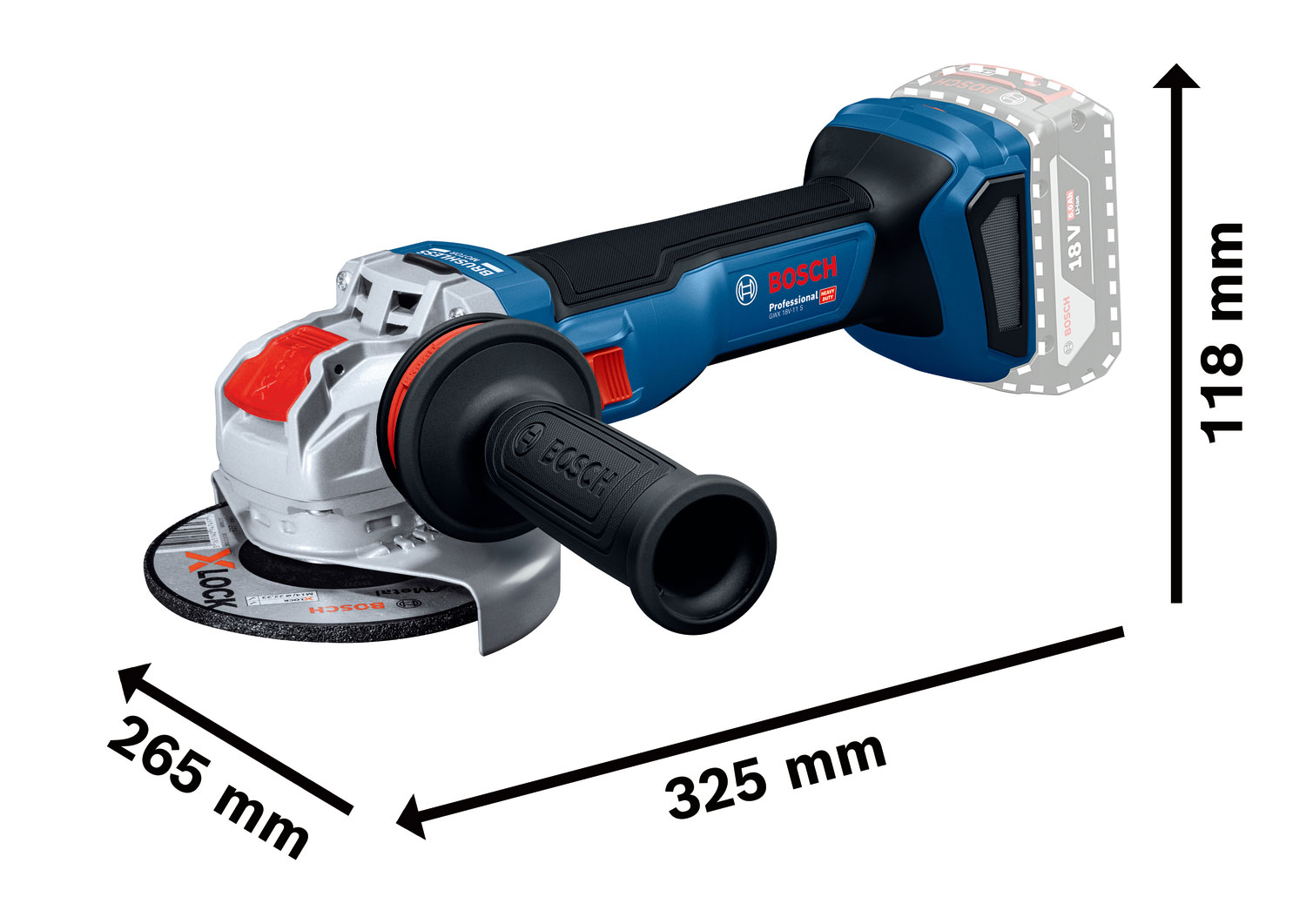 BOSCH aku kutna brusilica GWX 18V-11 S 18V bez baterije L-Boxx - Slika 3