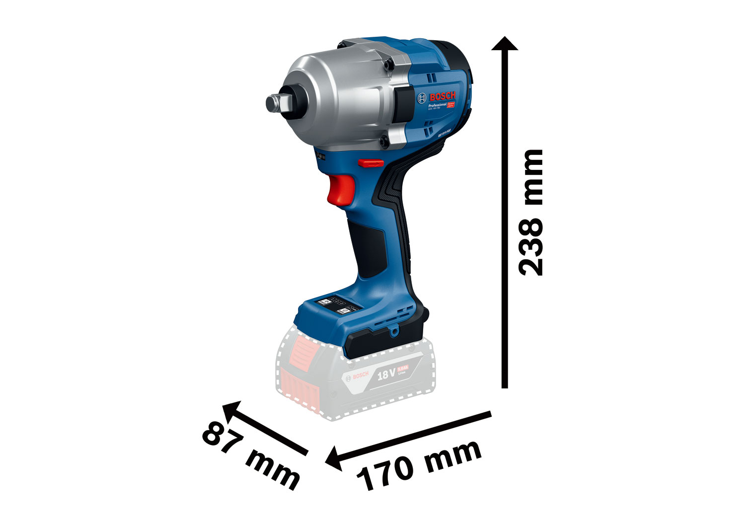 BOSCH aku udarni stezač GDS 18V-780 18V bez baterije L-Boxx - Slika 3