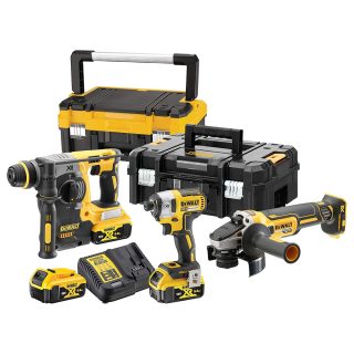 DEWALT aku set DCK305P3T-QW - DCF887 + DCH273 + DCG405 XR 3xAku 18V 5,0Ah 2xkovčeg