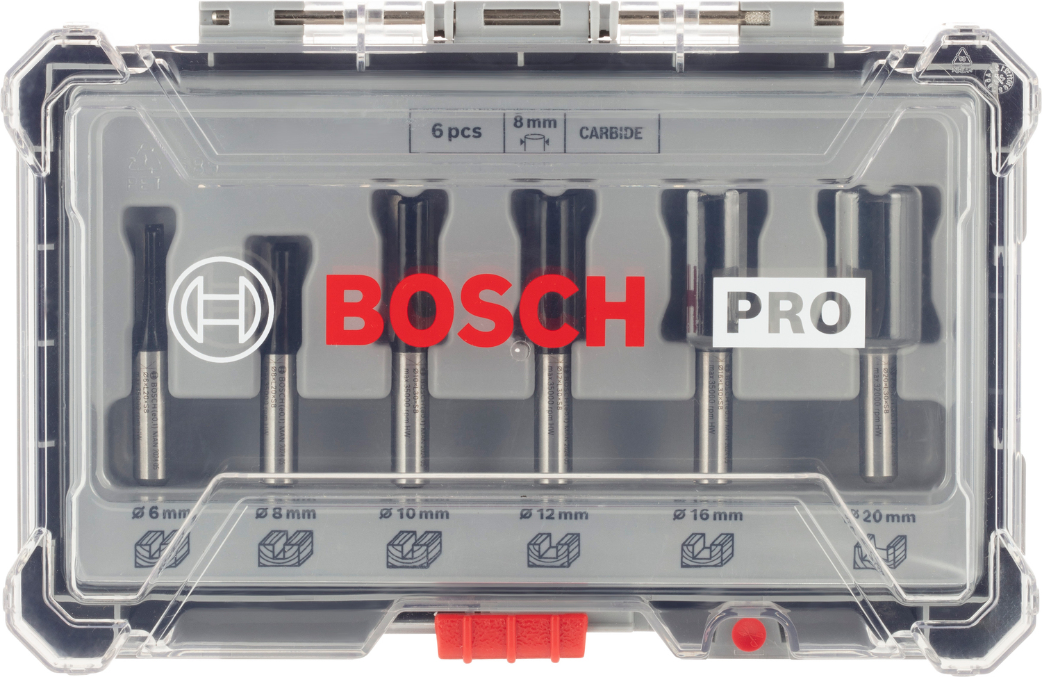 BOSCH set glodala ravnih PRO 8 mm, 6 kom - Slika 2