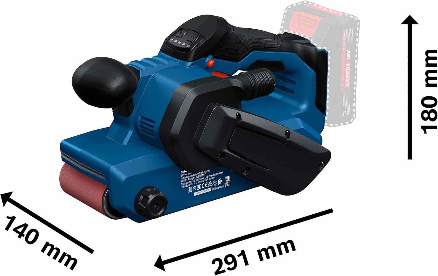 BOSCH aku tračna brusilica GBS 18V-75 18V bez baterije - Slika 2