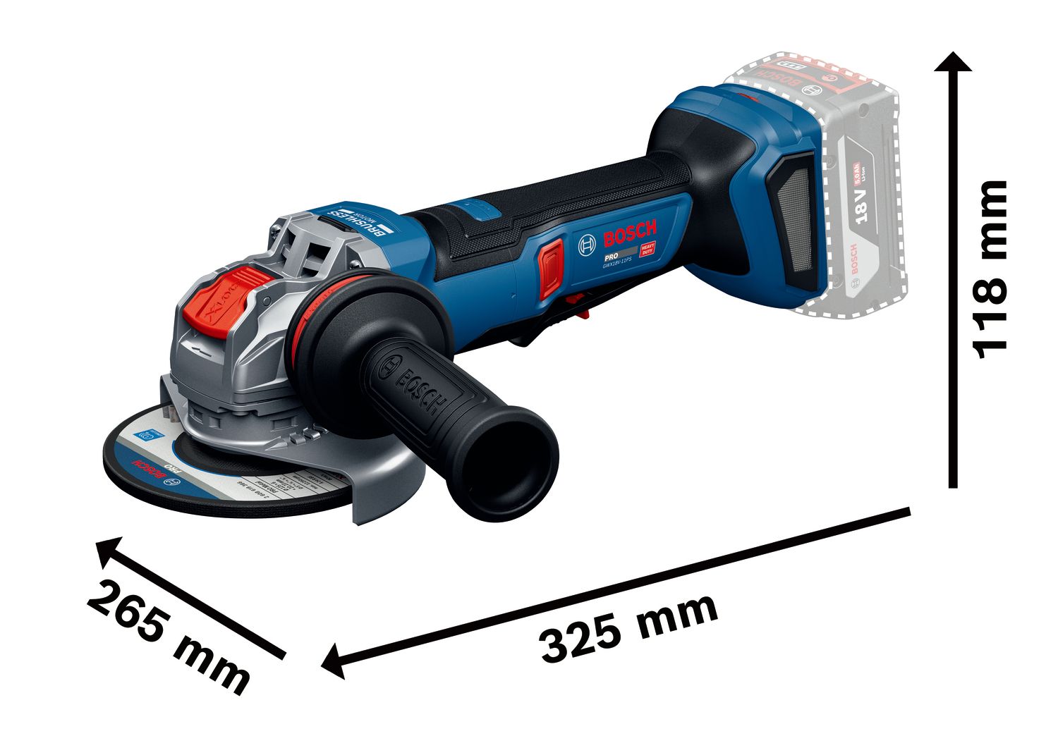 BOSCH aku kutna brusilica GWX 18V-11 PS 18V bez baterije L-Boxx - Slika 2