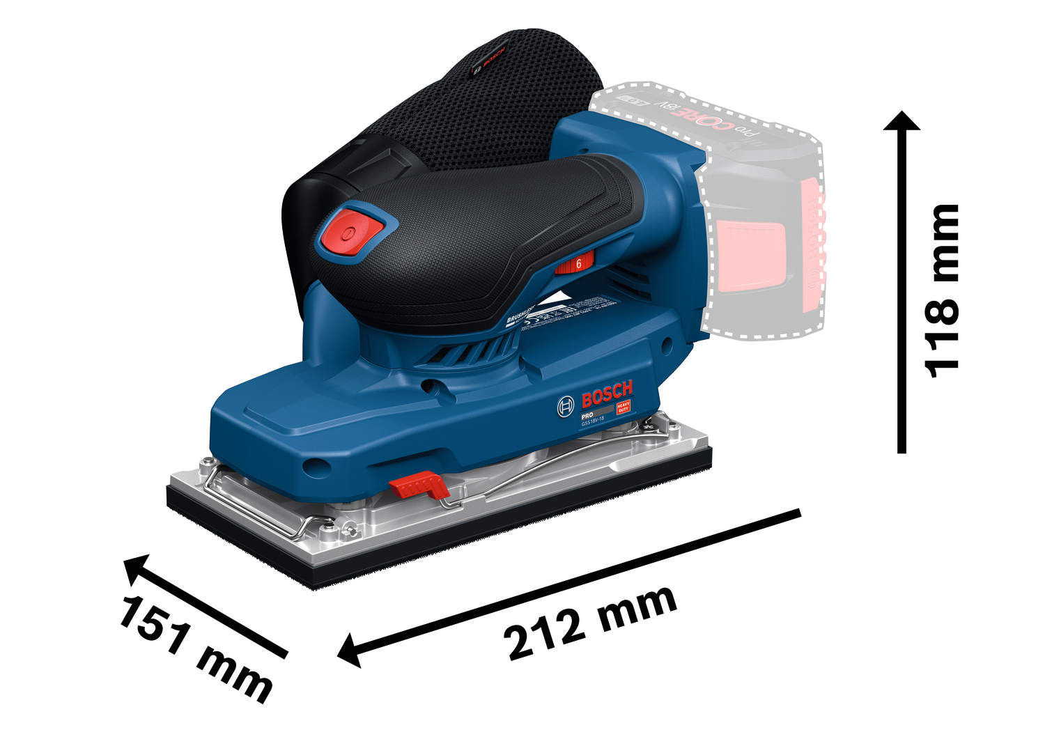 BOSCH aku vibracijska brusilica GSS 18V-18 18V bez baterije - Slika 2