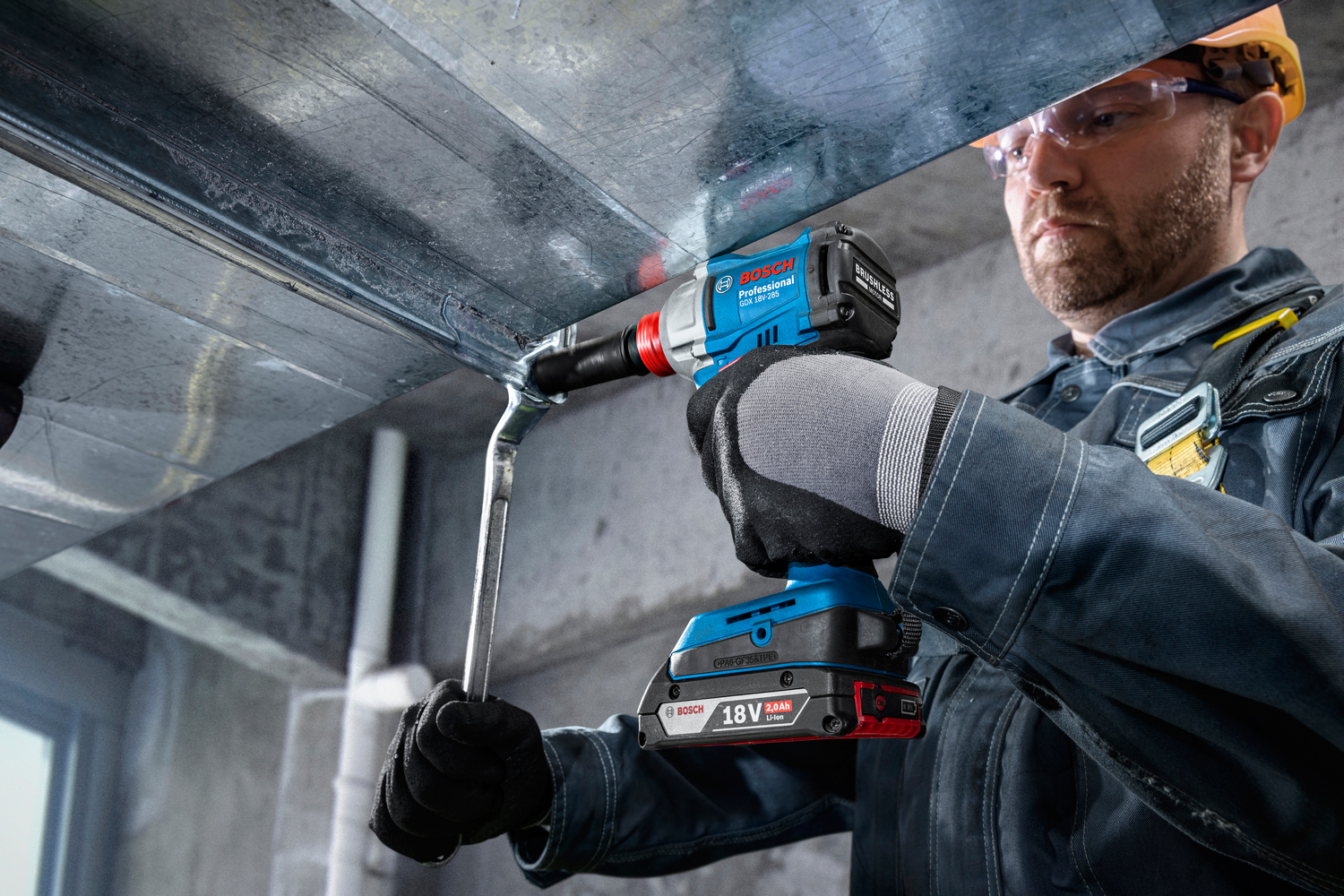 BOSCH aku udarni stezač/odvijač GDX 18V-285 bez baterije L-Boxx - Slika 3