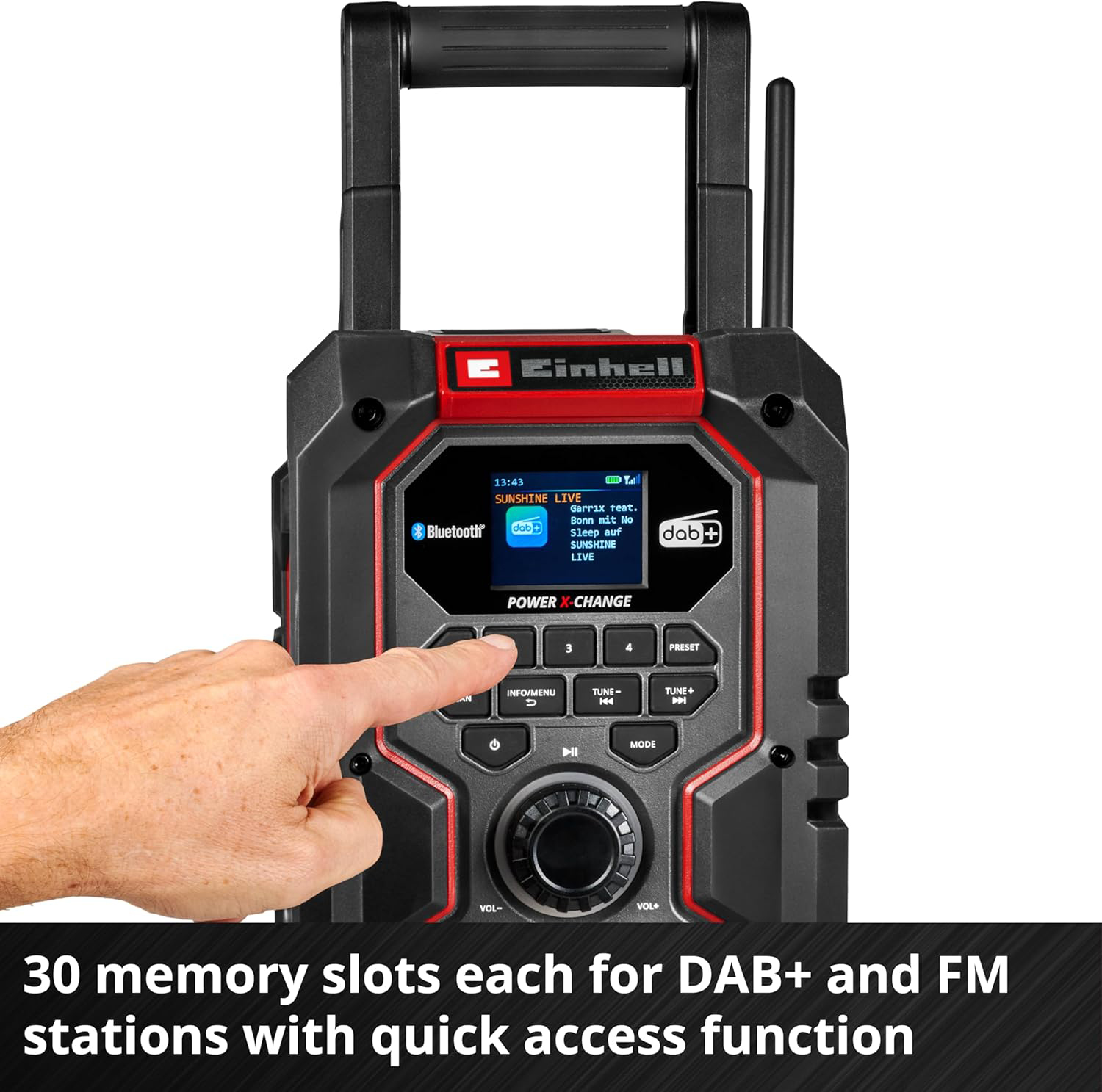 EINHELL aku bluetooth radio TE-CR 18 Li DAB+/FM/BT PXC 18V bez baterije - Slika 5