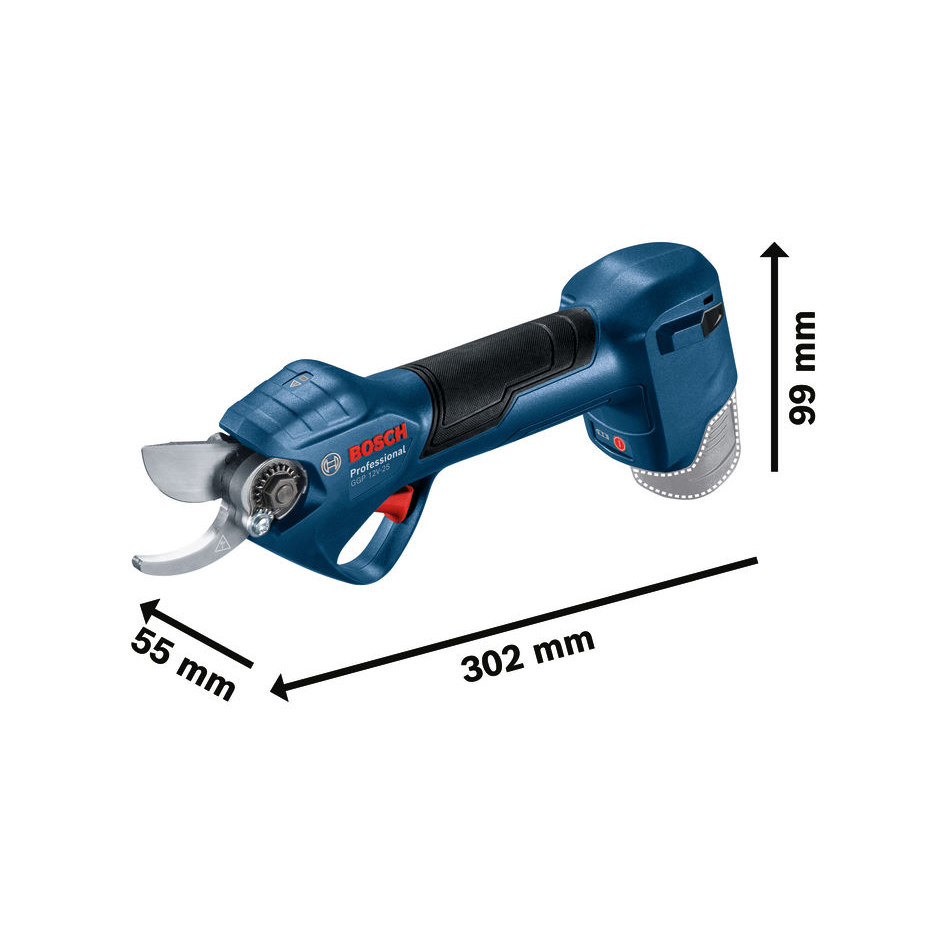 BOSCH aku škare za grane GGP 12V-25 2xAku 12V 3,0Ah - Slika 3