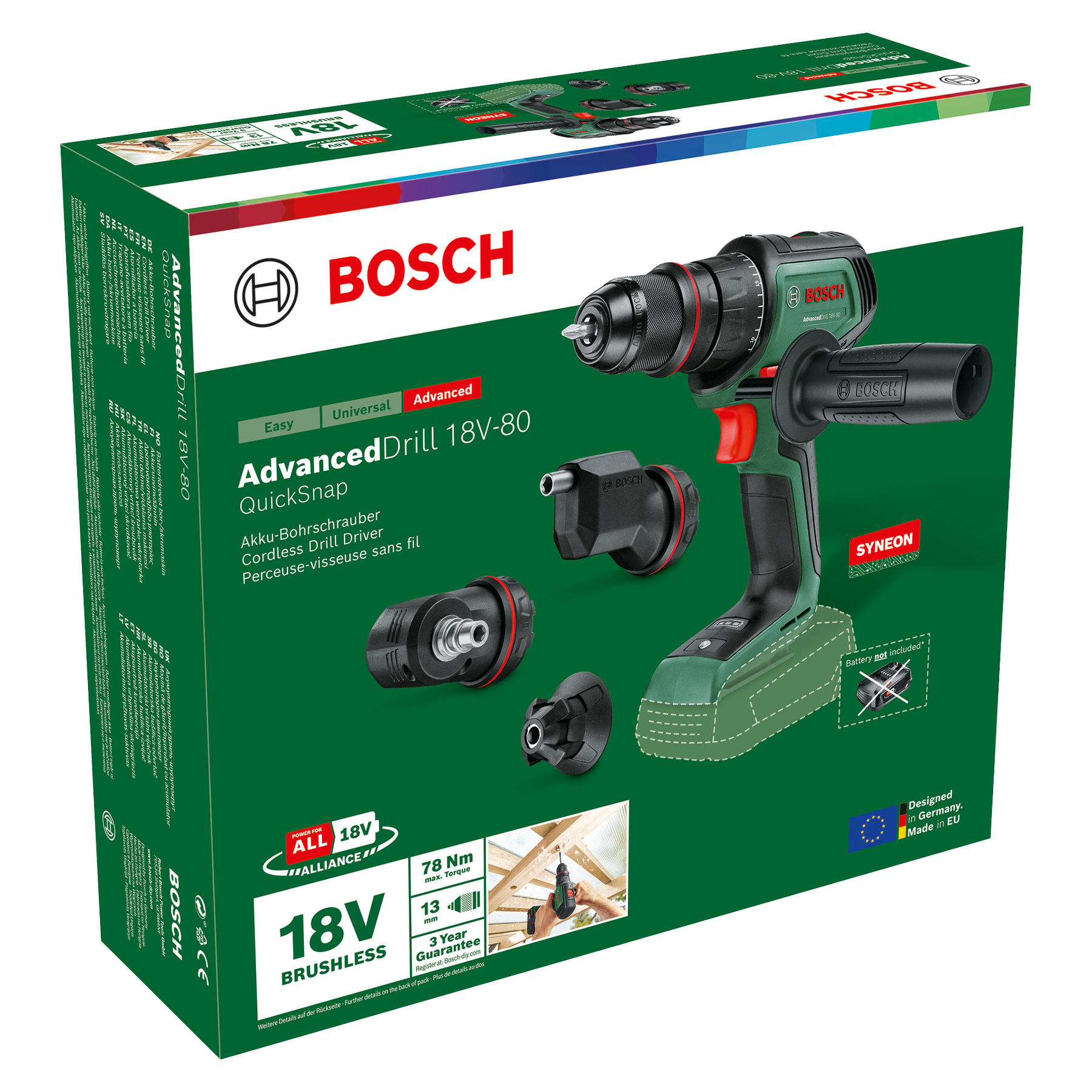 BOSCH aku bušilica-odvijač AdvancedDrill 18V-80 Quicksnap set 18V bez baterije - Slika 2