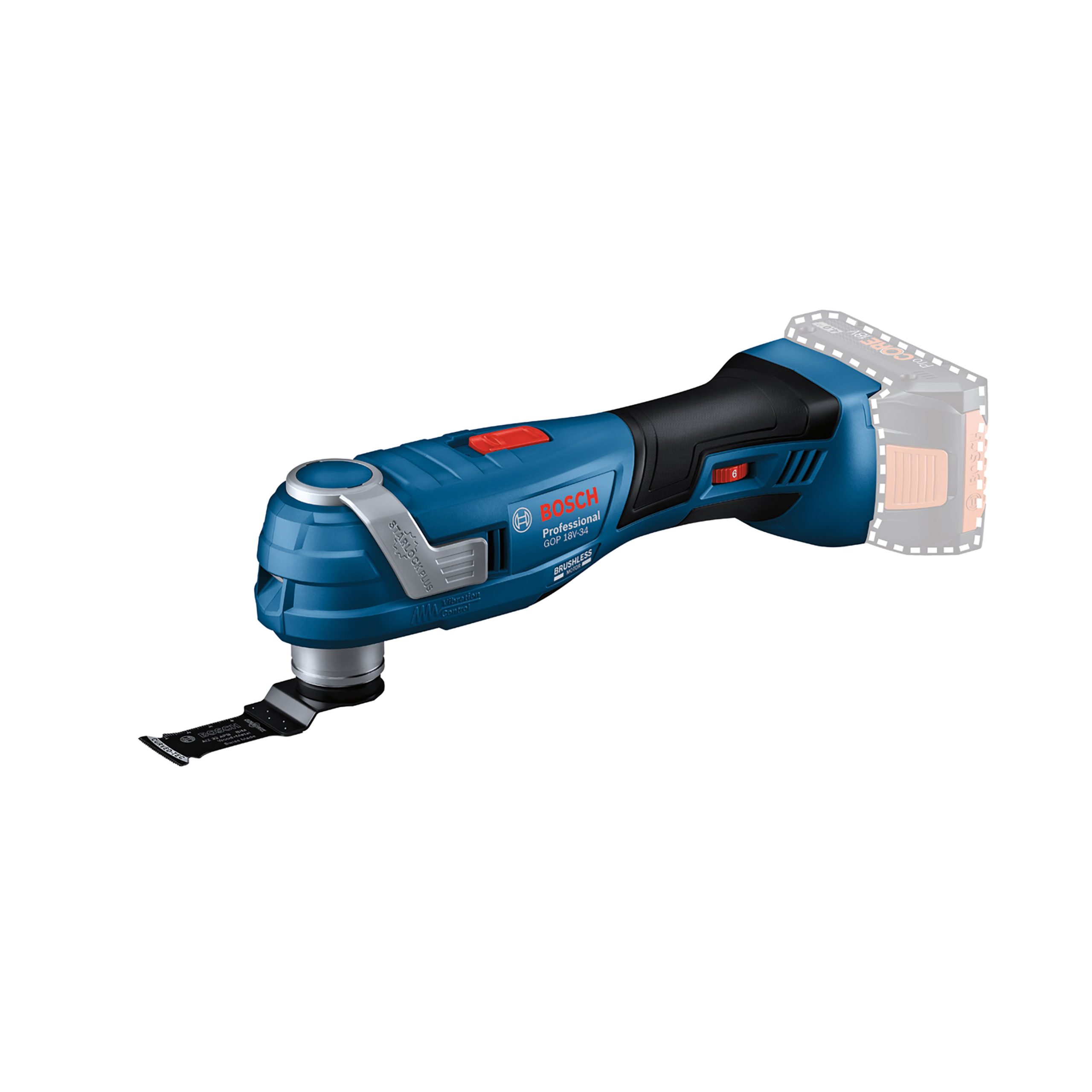 BOSCH aku višenamjenski alat GOP 18V-34 18V bez baterije + 7 dj. set listova pile