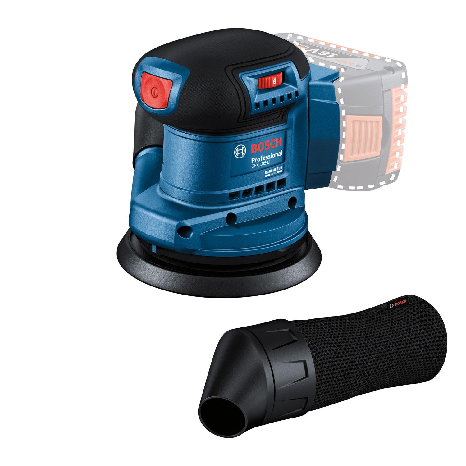 BOSCH aku ekscentarska brusilica GEX 185-LI 18V bez baterije L-Boxx - Slika 2