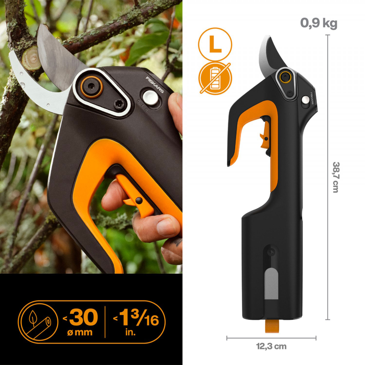 FISKARS aku škare za grane ePruner L 12V bez baterije - Slika 3