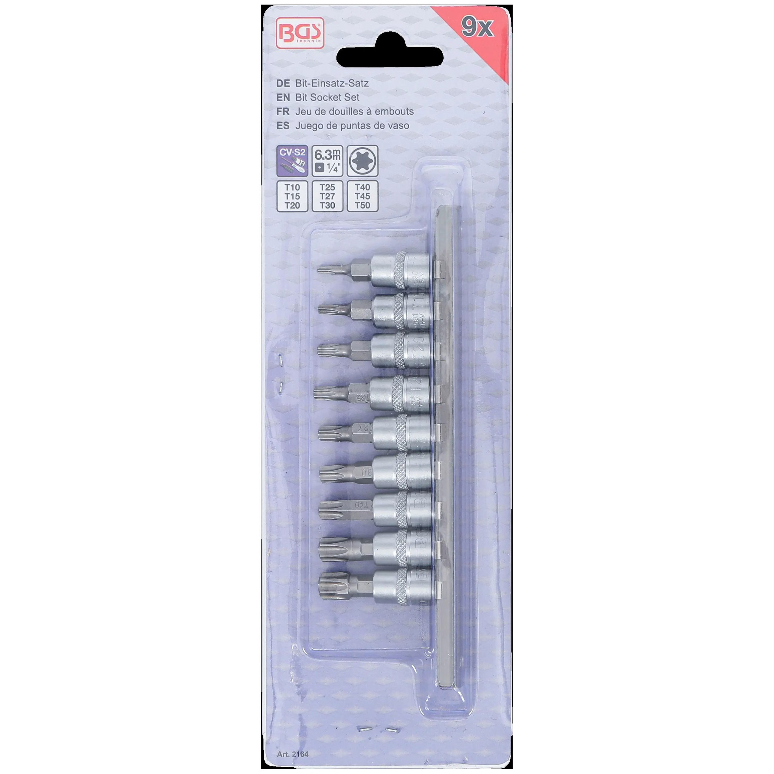 BGS set nasadnih ključeva torx T10-T50 1/4" 9 dj. 2164