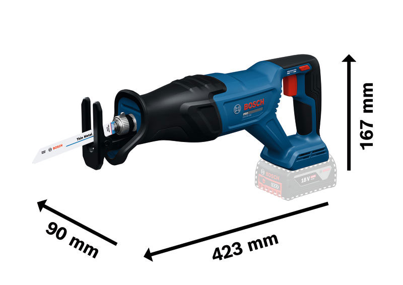 BOSCH aku sabljasta pila GSA 18V-280 18V bez baterije L-Boxx - Slika 2