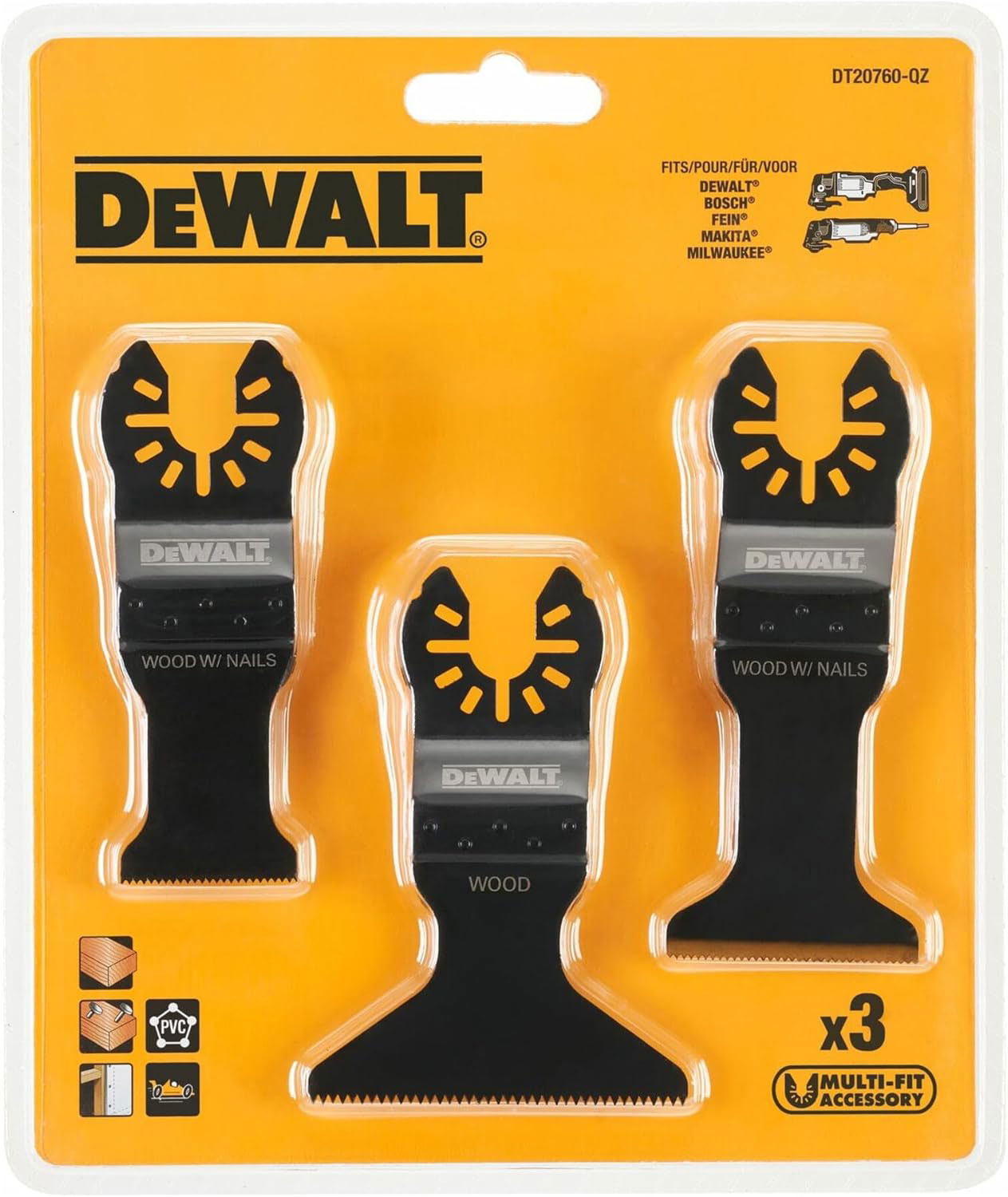DEWALT multi-tool set oštrica 3 dj. DT20760-QZ - Slika 2