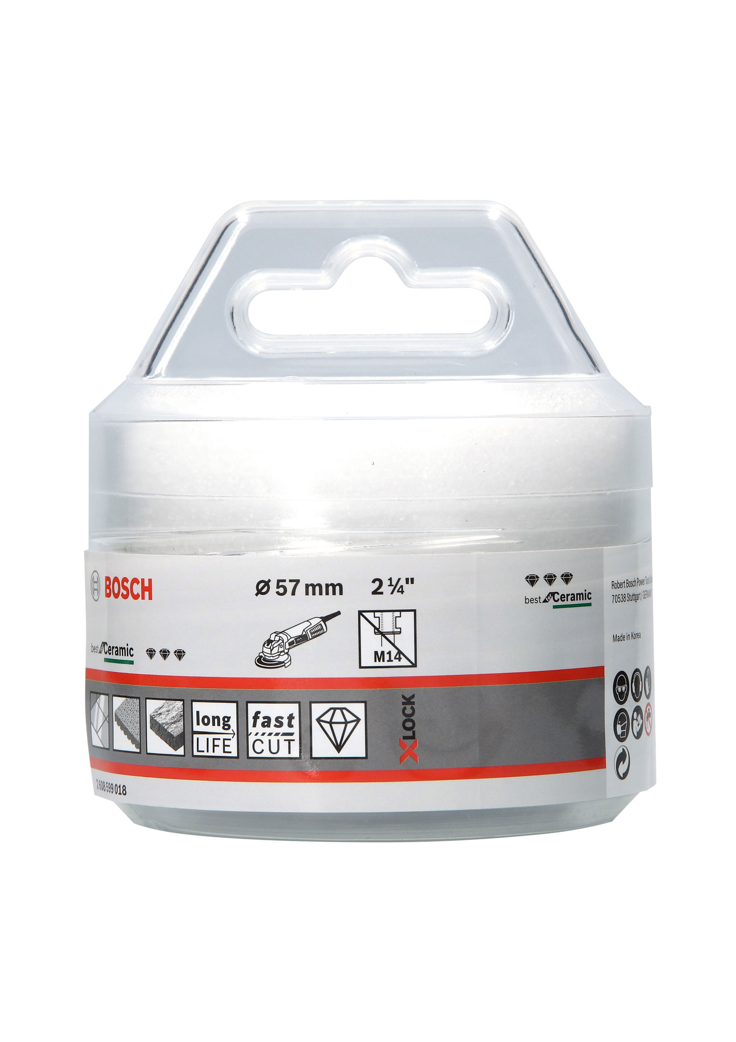 BOSCH dijamantno krunsko svrdlo za keramiku PRO Ceramic dry X-Lock, 57x35 mm - Slika 2