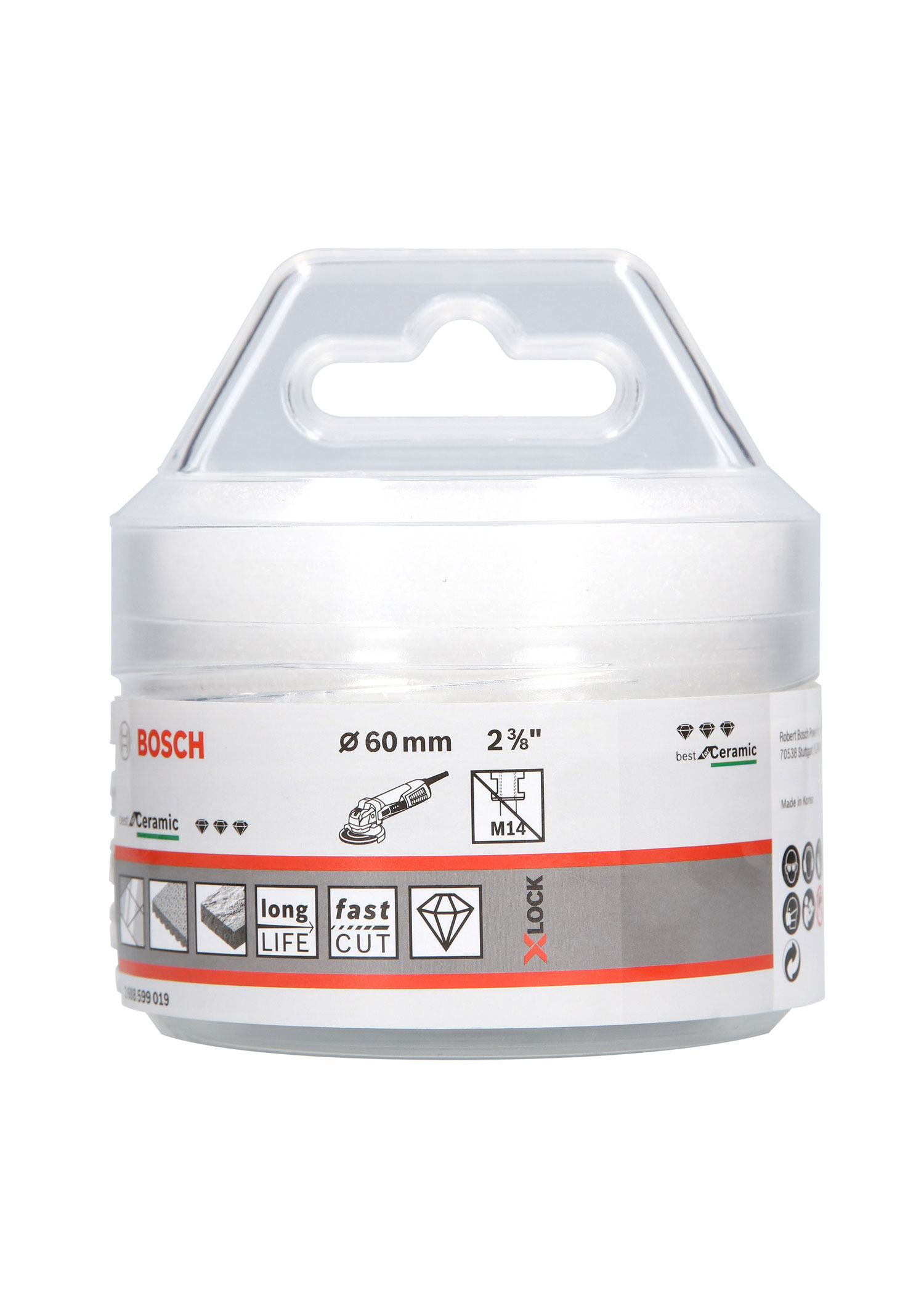 BOSCH dijamantno krunsko svrdlo za keramiku PRO Ceramic dry X-Lock, 60x35 mm - Slika 2