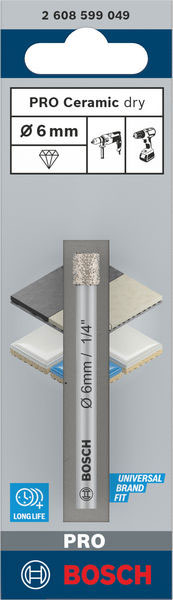BOSCH dijamantno svrdlo za keramiku PRO Ceramic dry, 6x66 mm - Slika 2