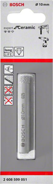 BOSCH dijamantno svrdlo za keramiku PRO Ceramic dry, 10x66 mm - Slika 2
