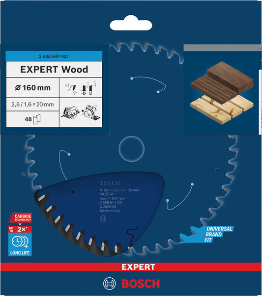 BOSCH list kružne pile za drvo 160x20x2,6 mm, 48Z, Expert Wood Circular - Slika 2