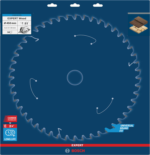 BOSCH list kružne pile za drvo 450x30x4,5 mm, 34Z, Expert Wood Circular - Slika 2