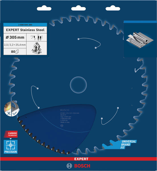 BOSCH list kružne pile za metal, 305x2,5/2,2x25,4 mm, Z80, Expert Stainless Steel - Slika 2