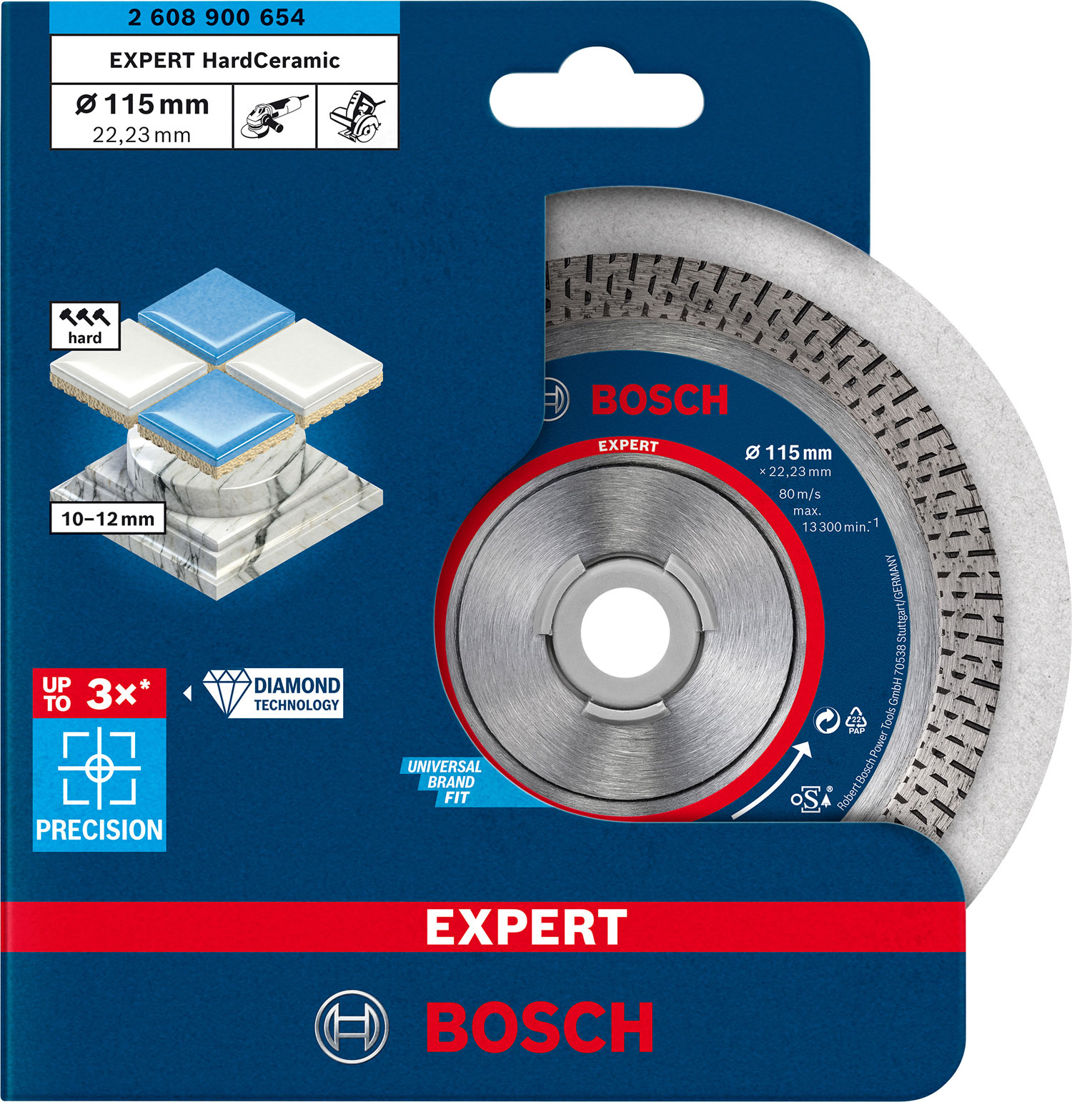 BOSCH dijamantna rezna ploča za kerakiku/kamen EXPERT HardCeramic 115×22,23 mm - Slika 2