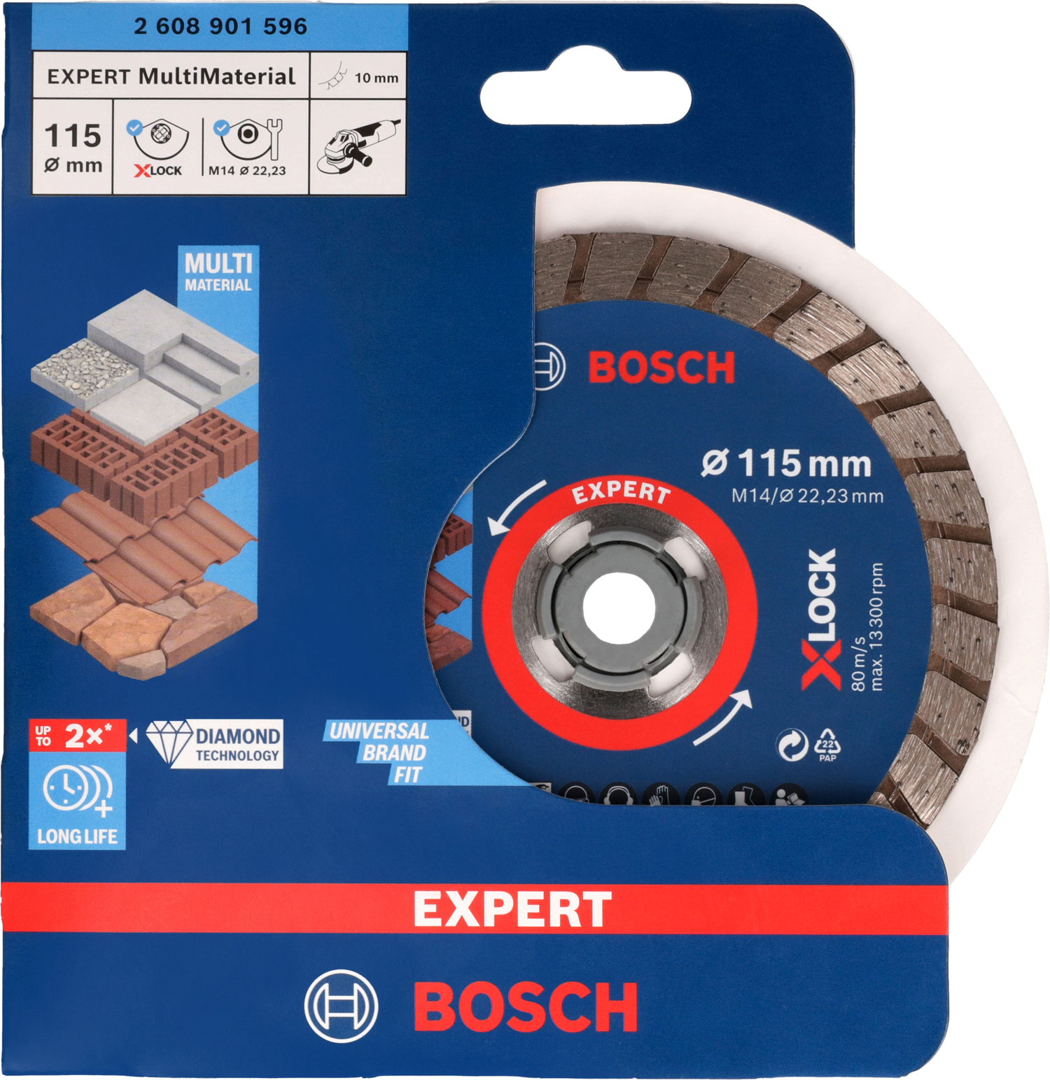 BOSCH dijamantna rezna ploča EXPERT MultiMaterial X-LOCK 115×22,23 mm - Slika 2
