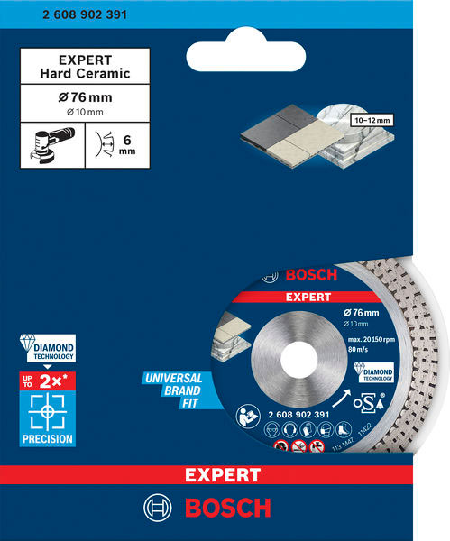 BOSCH dijamantna rezna ploča za kerakiku/kamen EXPERT MultiMaterial 76×10 mm - Slika 2