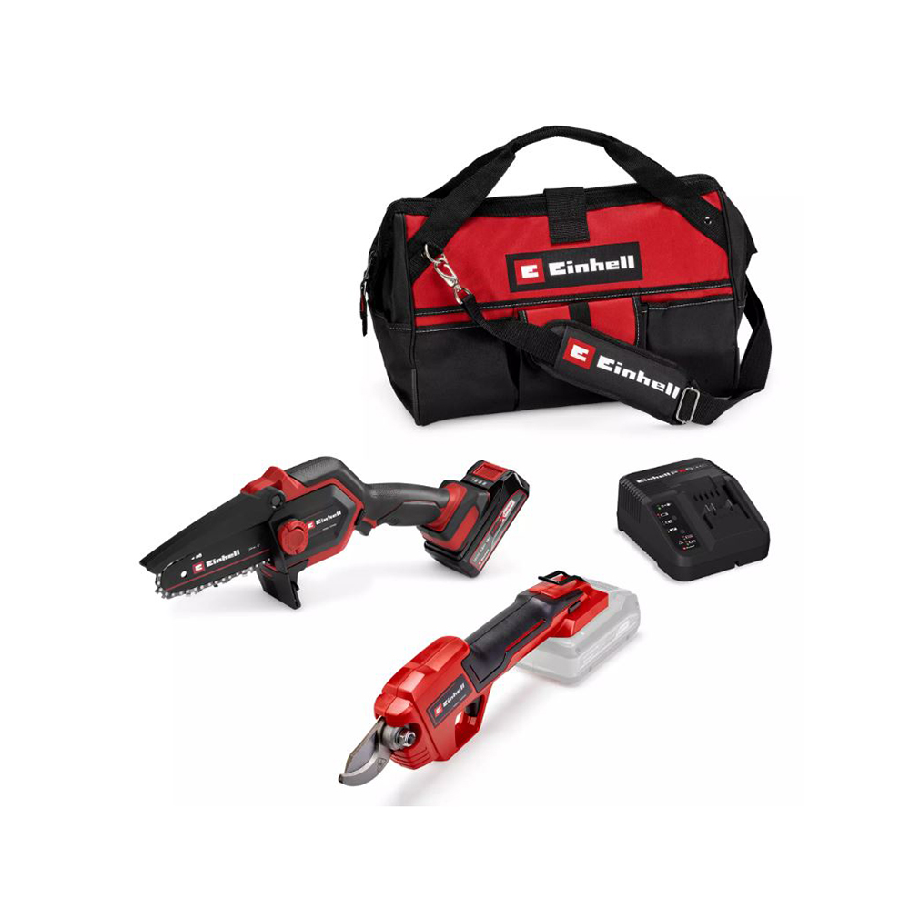 EINHELL aku vrtni set - aku pila GE-PS 18/15 Li BL + aku škare GE-LS 18 Li 18V 2,5Ah torba