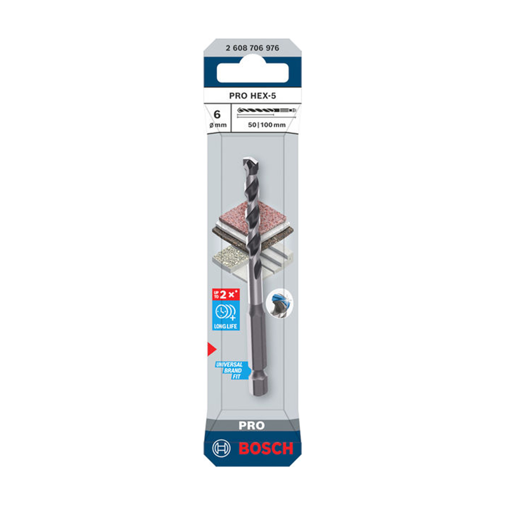 BOSCH svrdlo za beton PRO HEX-5, 6×50/100 mm - Slika 2