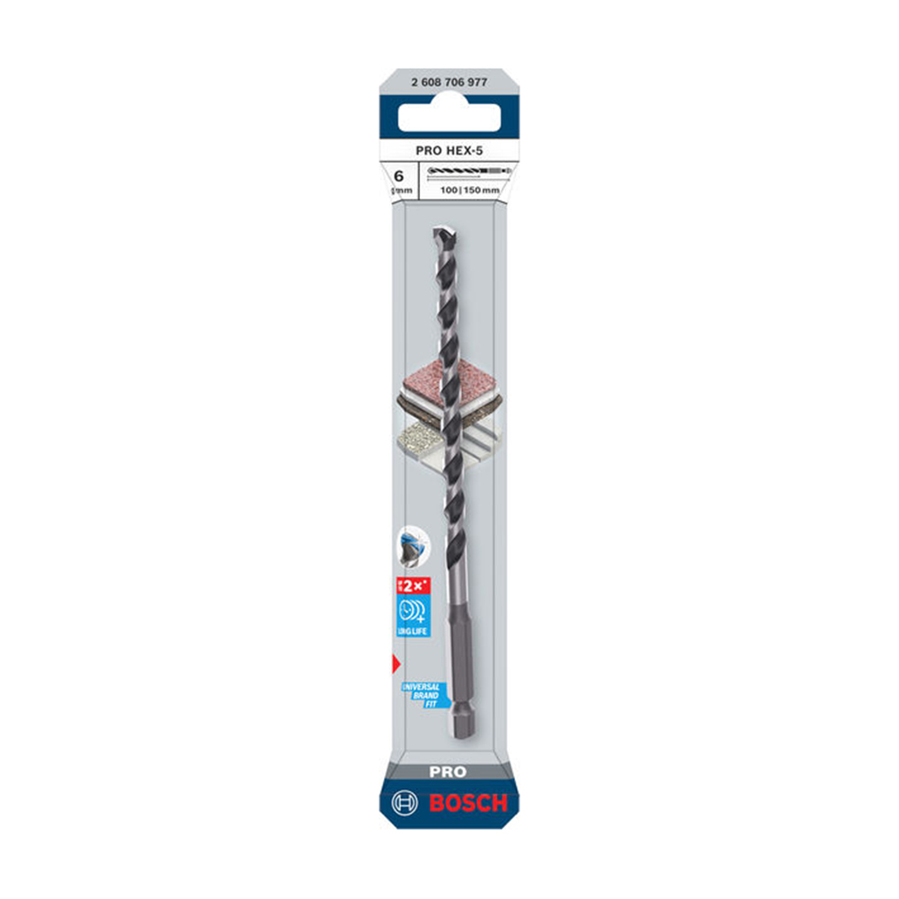 BOSCH svrdlo za beton PRO HEX-5, 6×100/150 mm - Slika 2