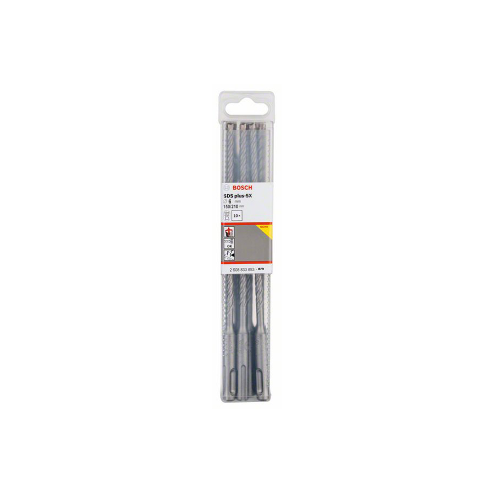 BOSCH svrdlo za armirani beton PRO SDS plus-5X, 6x150x210 mm, 10 kom