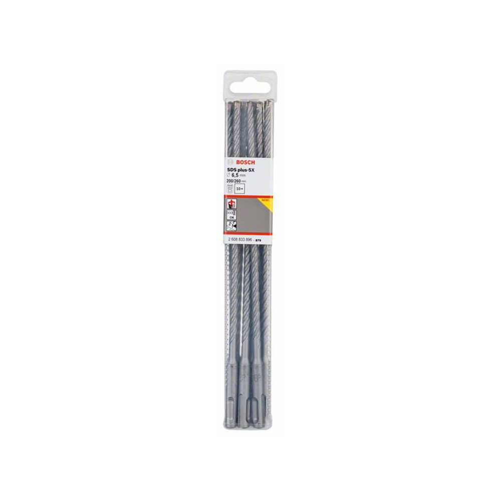 BOSCH svrdlo za armirani beton PRO SDS plus-5X, 6,5x200x260 mm, 10 kom