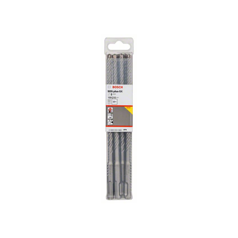 BOSCH svrdlo za armirani beton PRO SDS plus-5X, 8x150x210 mm, 10 kom