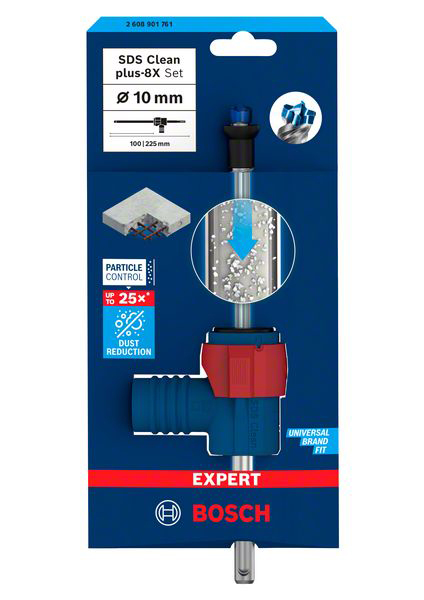 BOSCH set svrdla za armirani beton EXPERT SDS Clean plus-8X, 10x100x225 mm + priključak SDS plus - Slika 2