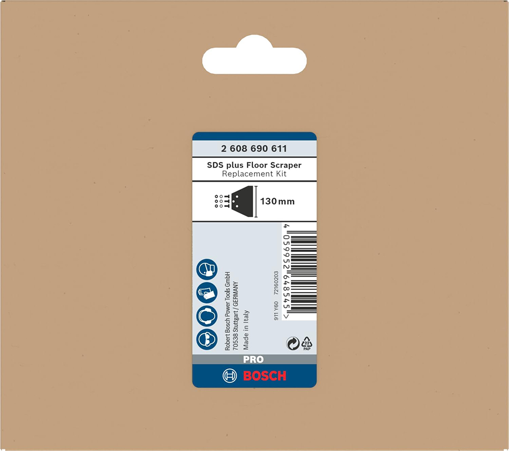 BOSCH SDS-plus zamjenski komplet za strugač poda 130 mm - Slika 2